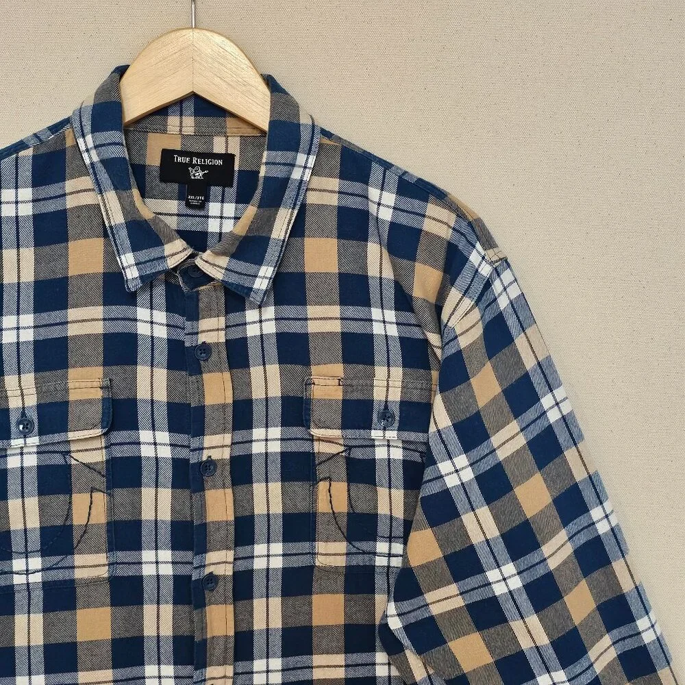True Religion Flannel Button Down 3XL
